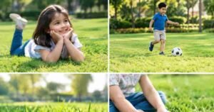 Children are playing at Crescent Park Lusail