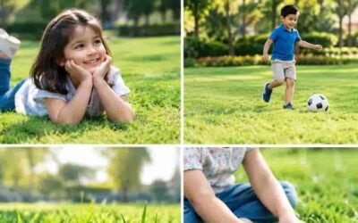 Children are playing at Crescent Park Lusail