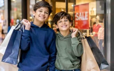 Childrens with shopping mood in Lagoona Mall